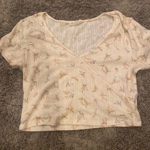 Pink Rose flower cropped top size medium